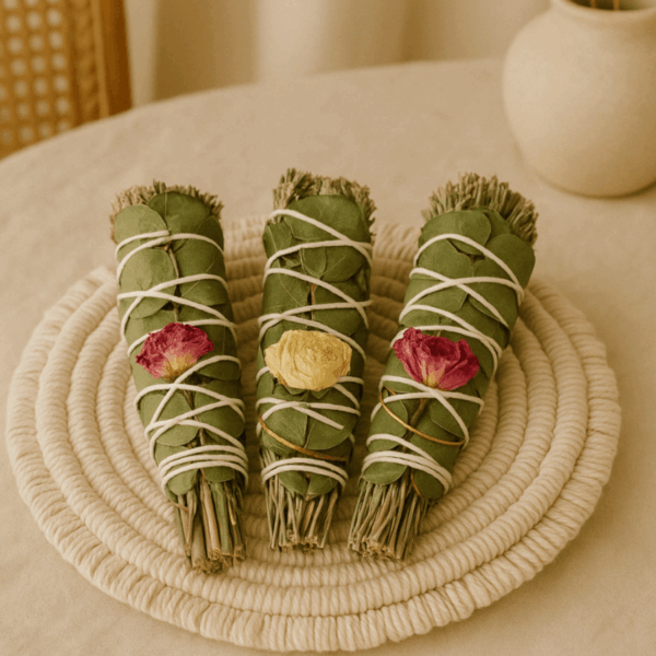 Bâton floral de purification - sauge, eucalyptus, rose - rituel respiratoire, sommeil profond et détente naturelle