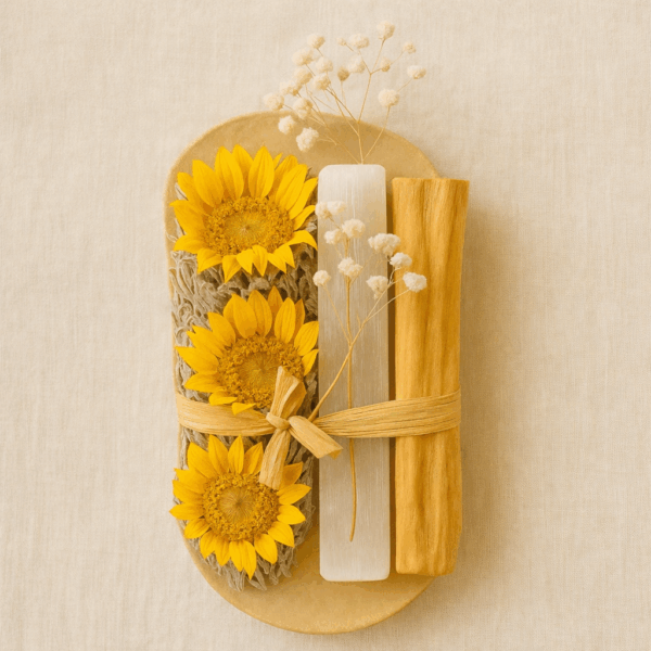 Kit de purification avec sauge blanche et Palo Santo – rituel de lumière pour attirer la positivité et l’harmonie